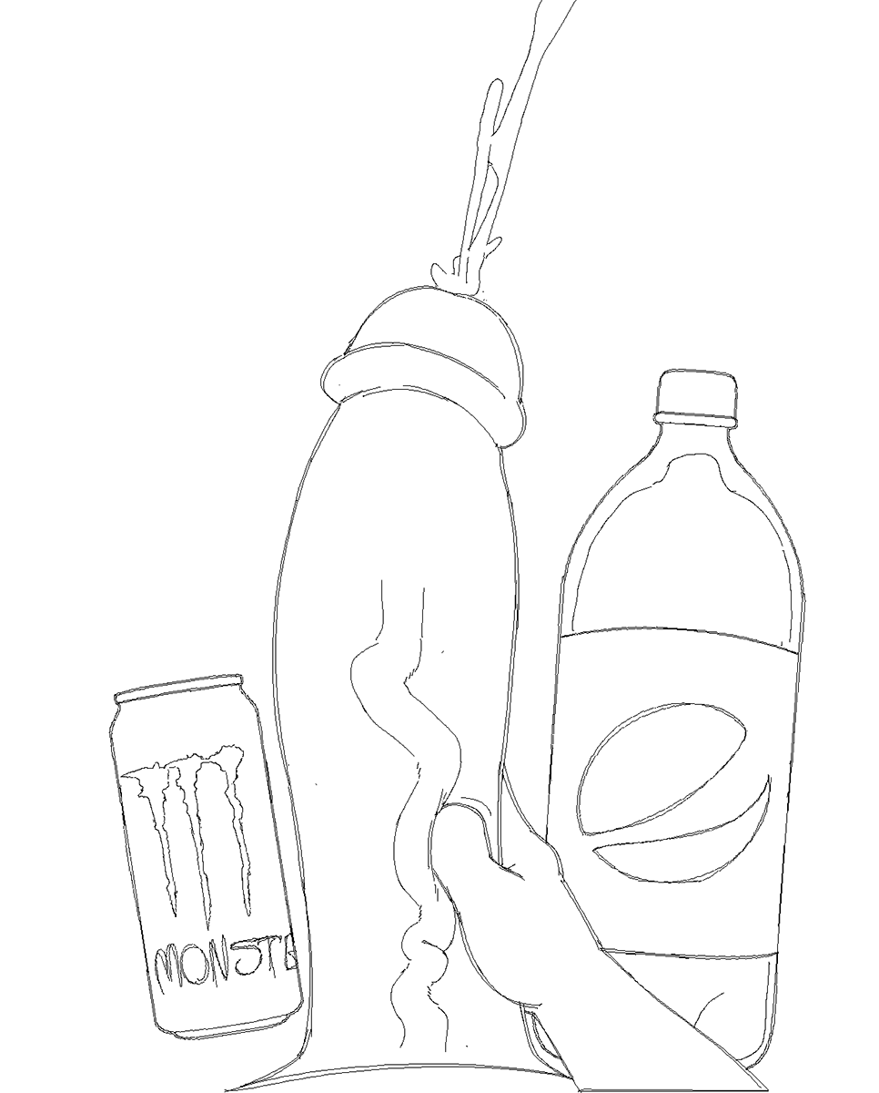 Warmup with my favorite woman in the universe apparently
I'm sorry, I just love drawing her bulgin' it
Monster cans are a cliche, I should've done an Arizona; wish I thought of that sooner
<a href="/vilepluffart/">Rob 🔞</a>