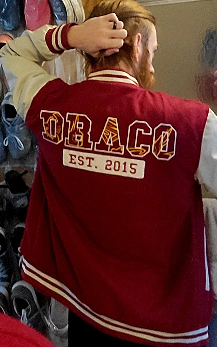 StandardVR's tweet image. This Draco varsity jacket kinda 🔥🔥 though. Thanks @JoeyPokeaim for the top tier content and merch over the years.
