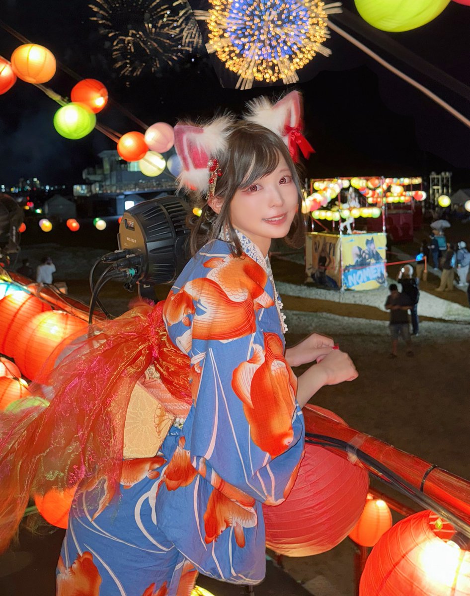 Nekota_Ashu's tweet image. 花火綺麗だった〜！
千櫓祭ありがとうございました！

 #大洗海上花火大会  #千櫓祭  #COSFESTREASURE