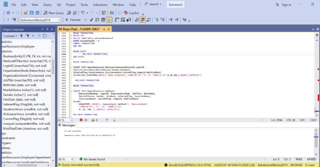 Rofeeah_Tijani's tweet image. Day 23 of my #30DaysSQLChallenge – Transactions & Constraints
Today’s topic is too broad to cover in just one sitting. So I’ll be dividing it into two parts for better clarity:
Part 1 (Today): Understanding what Transactions and Constraints are.