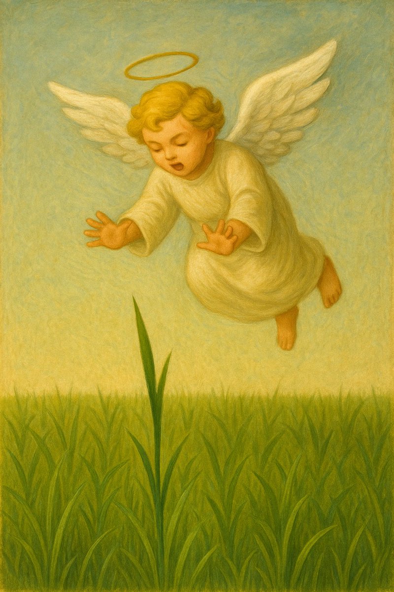 roboteca_tech's tweet image. Os cabalistas acreditam que acima de cada lâmina de capim exista um anjo gritando “Cresça! Cresça!”