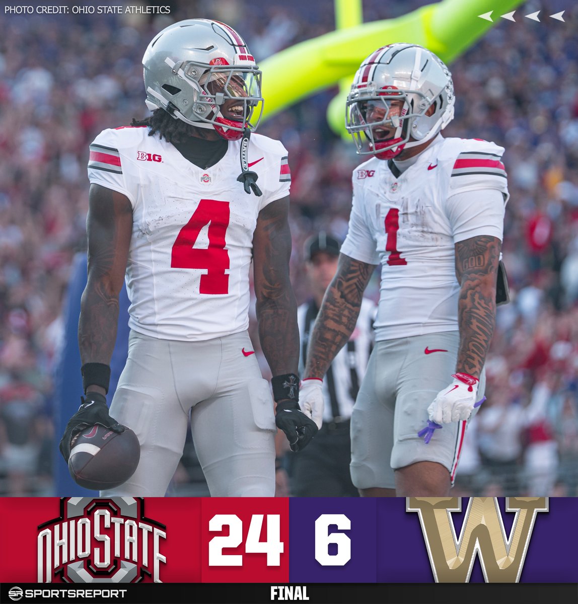 BUCKEYES WIN!!! Ohio State beats Washington on the road to improve to 4-0!!!