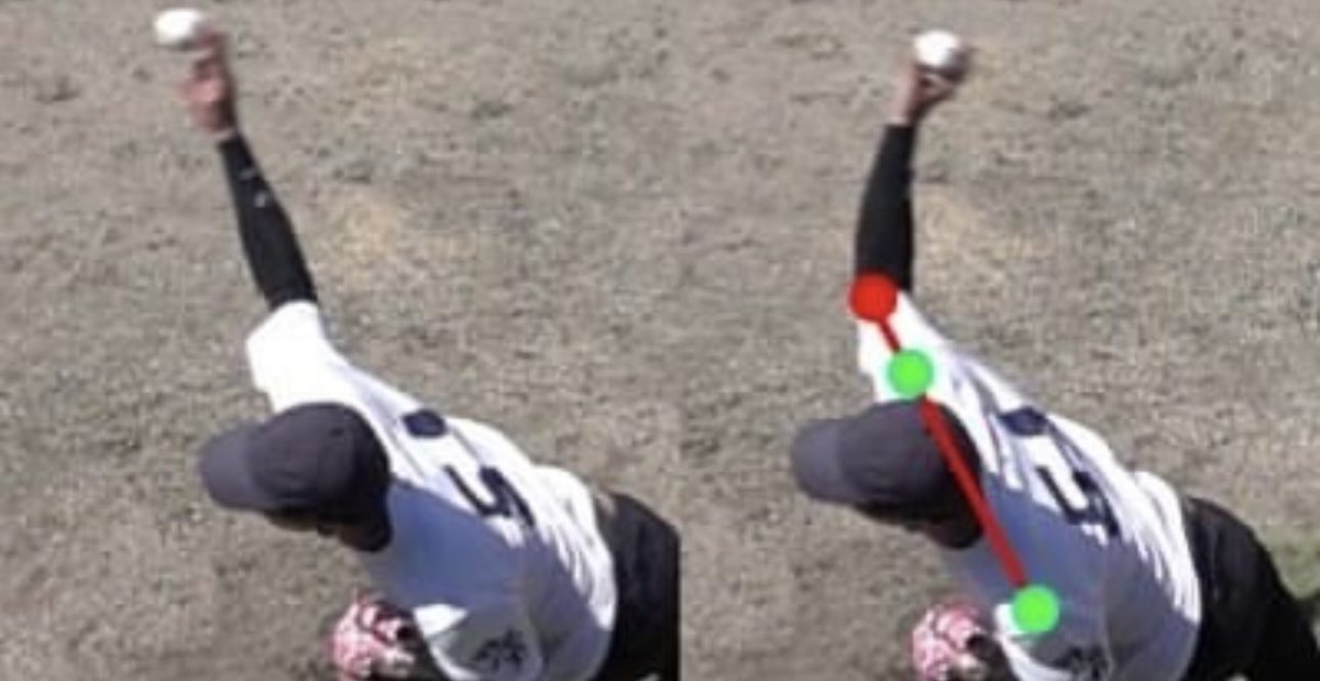 ✅　野球肩・肘をなくそう②

昨日、『 肩 肩肘ライン』の解説をしました。

つまり肘下がりことです。

もう一つ『 肩 肩 肘ライン』で重要なことがあります。

上から見ても『 肩 肩 肘ライン』がそろっていることです。

リリースの時もそろっていることが重要です。