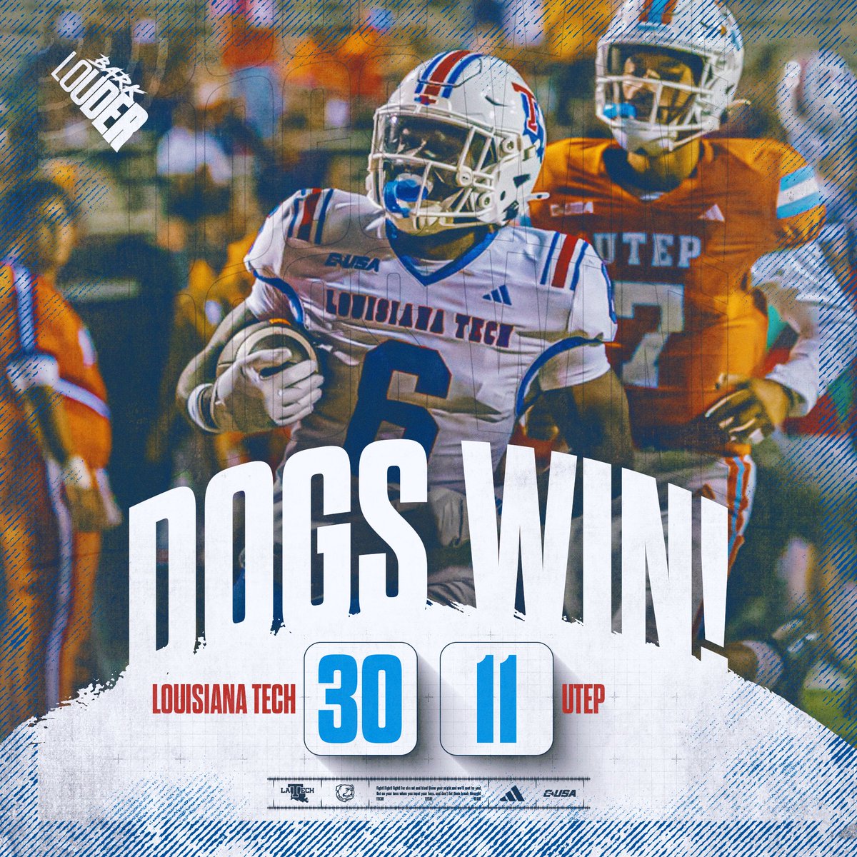 LA Tech Football 🏈 (@latechfb) on Twitter photo 𝗗𝗢𝗚𝗦 𝗪𝗜𝗡!
#HBTD | #BarkLouder 🐶🏈 𝗗𝗢𝗚𝗦 𝗪𝗜𝗡!
#HBTD | #BarkLouder 🐶🏈