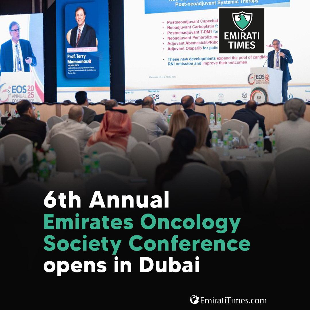 EmiratiTimes's tweet image. The 6th Annual Emirates Oncology Society (EOS) Conference opened in Dubai, bringing together over 700 oncology specialists and researchers from 20 countries.
emiratitimes.com/6th-annual-emi…

#EmiratesOncologySociety #EOSConference #EmiratiTimes #UAEHealthcare 
@SocietyEmirates