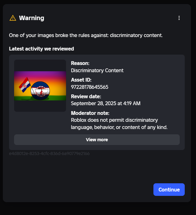 ConcordeEnchant's tweet image. hmmm roblox..

Now, where is the &quot;Discriminatory Content&quot;?

#roblox #robloxmoderation