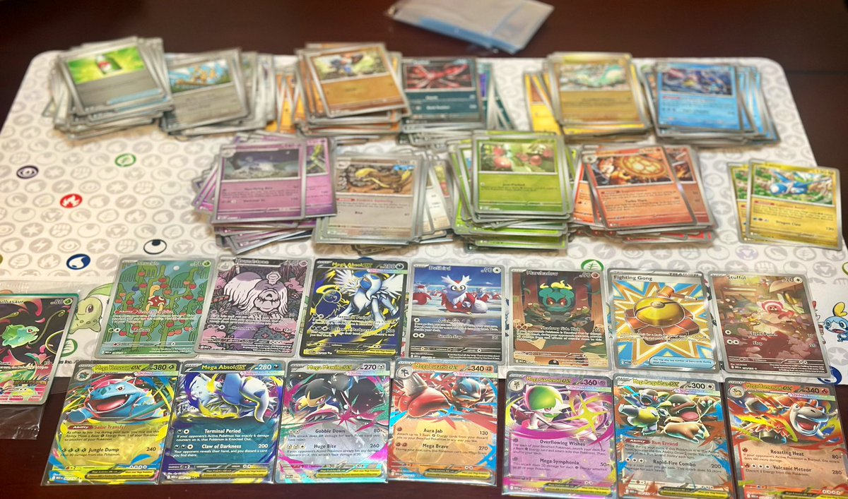 PokeeJared's tweet image. Mega Evolution has some fantastic artwork! 1st booster box in and I’m definitely ripping everything I ordered.