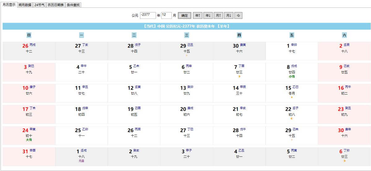看看 <a href="/green_lobby/">Greenlobby</a> 的伟大成就，软件精确显示数千年前的儒略历历表。

武王伐纣牧野之战，公元前1059年12月9日；
颛顼元年冬至，公元前2629年1月10日；
黄帝诛杀我大爷，公元前2684年7月16日；
虞舜登极，公元前2378年12月25日。

文史考古界，四文败类，祸国殃民，罪孽深重。