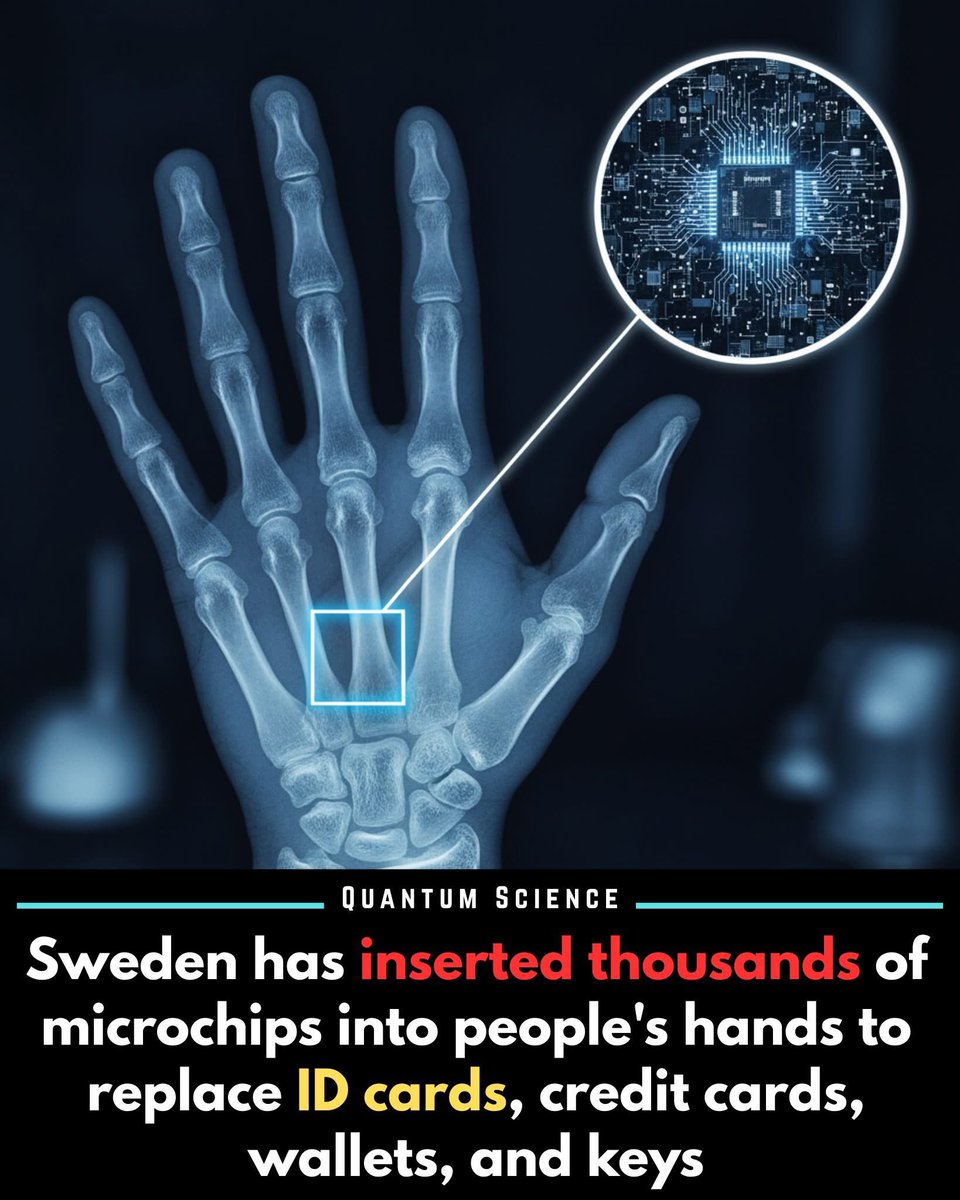toobaffled's tweet photo. Would you microchip your hand to ditch keys and cards? In Sweden, thousands of people already have.
In Sweden, technology is literally getting under people’s skin. 
More than 4,000 Swedes have opted to implant tiny microchips—about the size of a grain of rice—beneath their skin to streamline everyday tasks. 
With a quick wave of the hand, users can unlock doors, check into the gym, access rail tickets, or even share LinkedIn profiles at networking events. The chips, developed primarily by Biohax International, are passive RFID devices requiring no internal power source, making them both durable and discreet.
This growing "body hacking" trend is fueled by Sweden’s tech-forward culture and its shift toward a cashless, digital society. With widespread trust in institutions and a pragmatic attitude toward innovation, Swedes are embracing these implants as convenient tools rather than privacy threats.
 But some experts are sounding alarms about long-term data security and health data use. Still, for many early adopters, the appeal of replacing keys, cards, and passwords with a wave of the hand is simply too compelling to ignore.
Source:
Savage, M. (2018, October 22). Thousands Of Swedes Are Inserting Microchips Under Their Skin. NPR – All Things Considered.