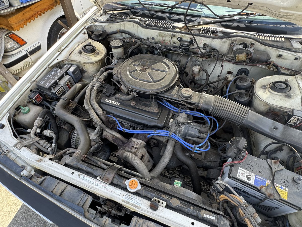 朝から、洗車他、部品取り車と！
＃ブルーバードU11
＃日産　旧車