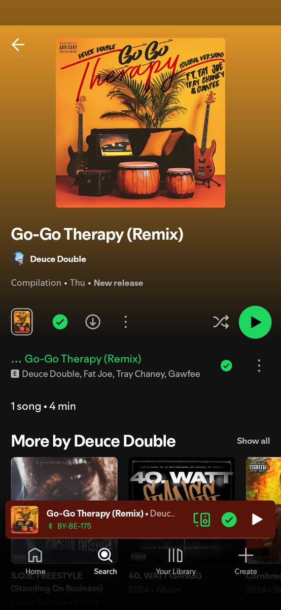 Mr40watt's tweet photo. ****NEW**** REMIX with @FatJoe @traychaney &amp; #Gawfee OUT NOW!!!! Prod. by #DeUceDouble aka "Mr. 40. Watt" #GoGoTherapy 🛸🎨💸🥷🏿 https://t.co/JjoV5AHlri