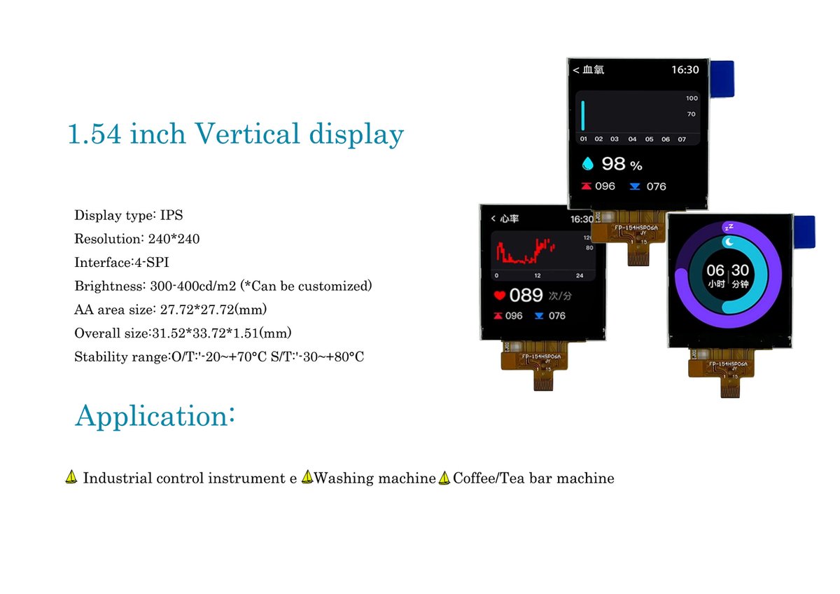 LcdMall84044's tweet image. Perfect for Your Vertical UI! | 1.54" IPS Display, 300-400 nits Brightness #1.54inchDisplay #VerticalDisplay #IPS #HighBrightness #SPI #DisplayModule