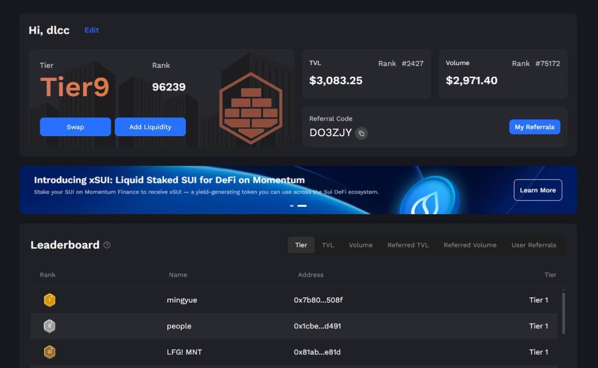 Providing Liquidity on Momentum &amp; Buidlpad Hold

4 projects sold on <a href="/buidlpad/">Buidlpad</a>   are all listed on Binance . Now, they’re launching a staking campaign with <a href="/MMTFinance/">MomentumⓂ️Ⓜ️T</a>  (a SUI project). 

Momentum might be their 5th project, so I’m staking a bit now and will add more after