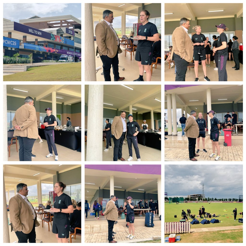 chandruiyer's tweet image. As 🇮🇳 gets ready to host the next @cricketworldcup, it was an opportune time for me to meet and wish the @englandcricket team the very best for their campaign. Good luck, @natsciver, @C_Edwards23 @Tammy_Beaumont, @Danni_Wyatt, #sophie_ecclestone #charliedeen &amp;amp; team. #bringithome