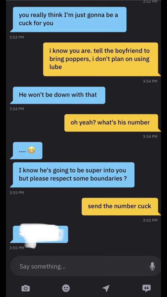 I often get approached by couples on Grindr and usually only one of them is attractive.

I tend to enjoy the holes of the cute one while making the cuck do my housework.

RT if you want to see the text exchange the followed.
#findom #cuck #gaycuck