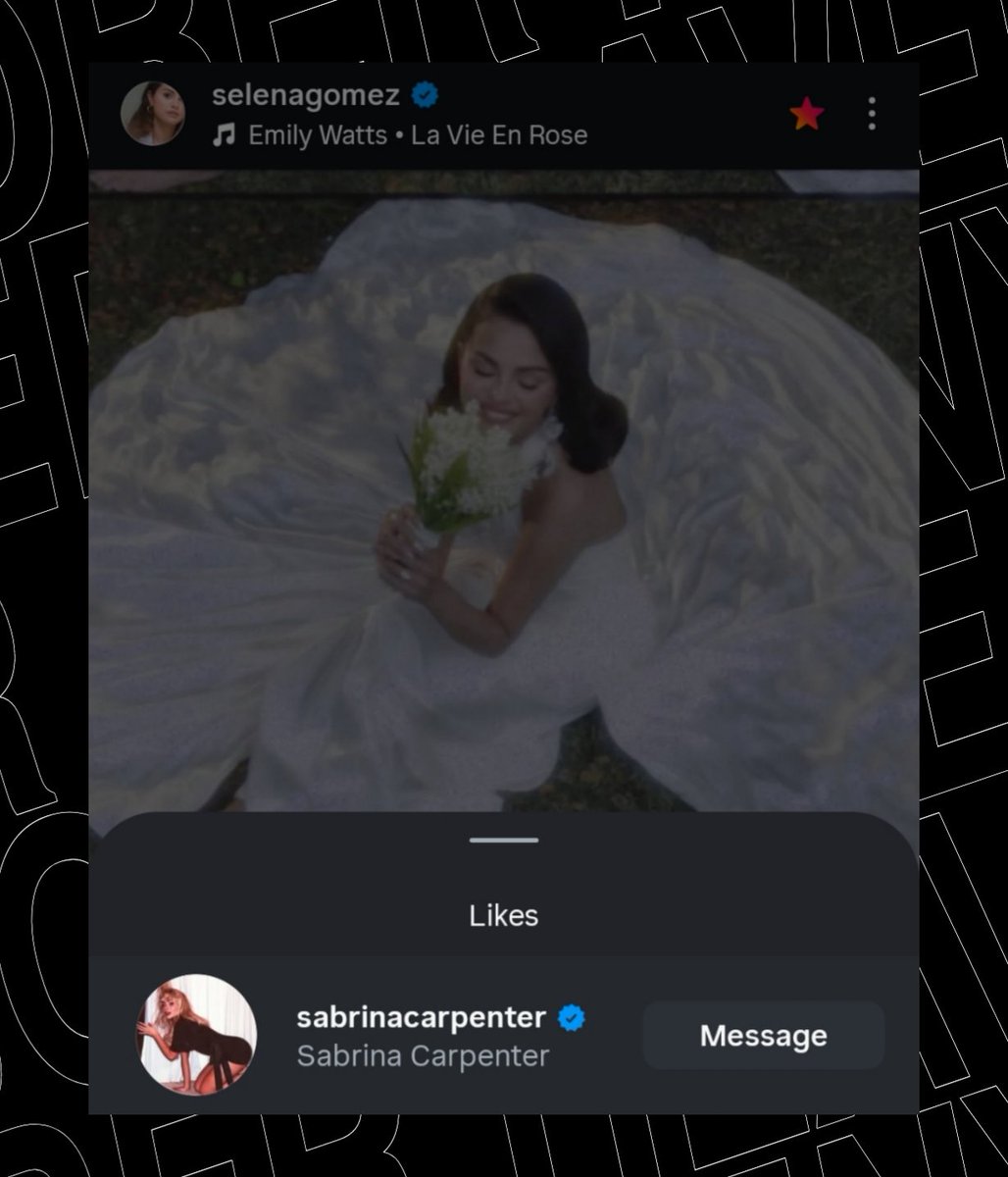 Sabrina Carpenter has liked Selena Gomez wedding post on Instagram.