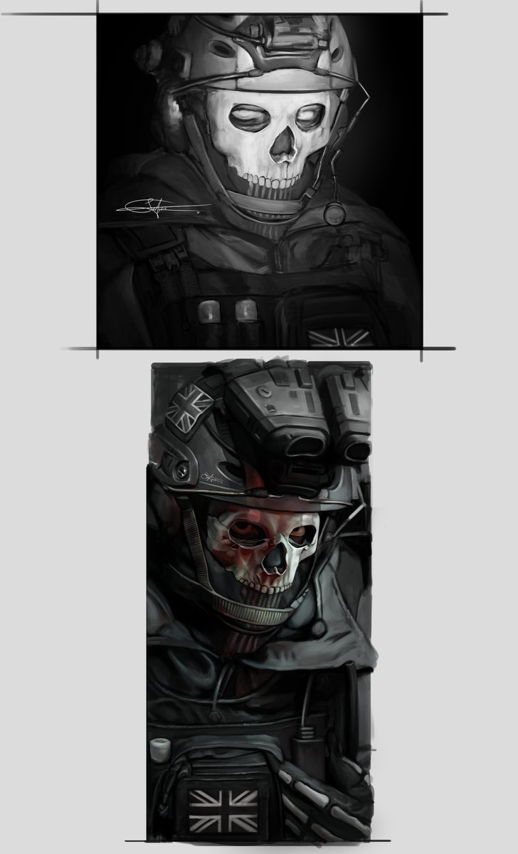 cod studies 03 #SimonRiley #SimonGhostRiley #Ghost #CallofDuty #painting #study #cod #digitalart #digital2d #illustration #fanart