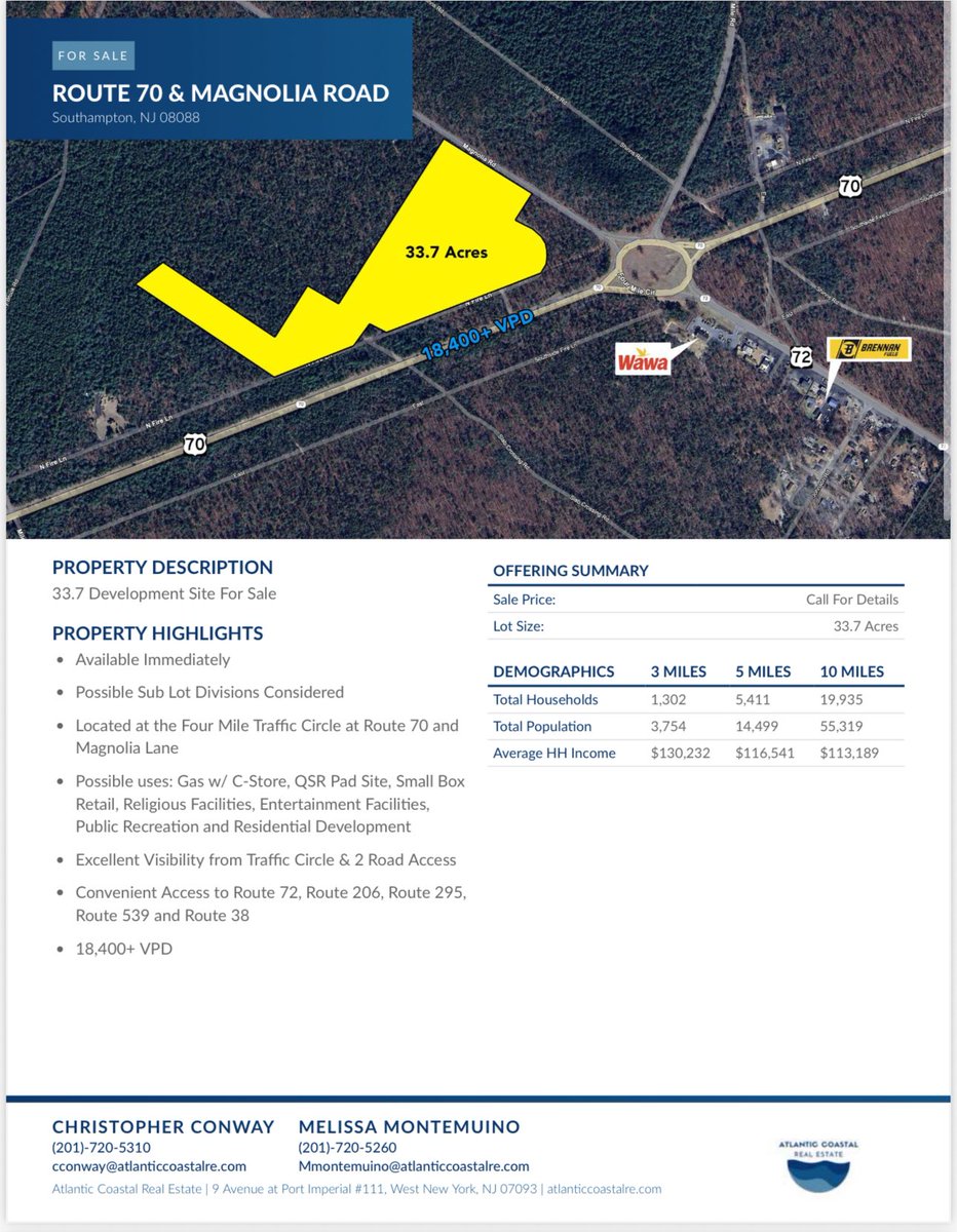 Retail_RE's tweet image. New to market: 33.7 acre #developmentsite available #forsale in #southamptonnj #commercialrealestate #njre #CRE #land
