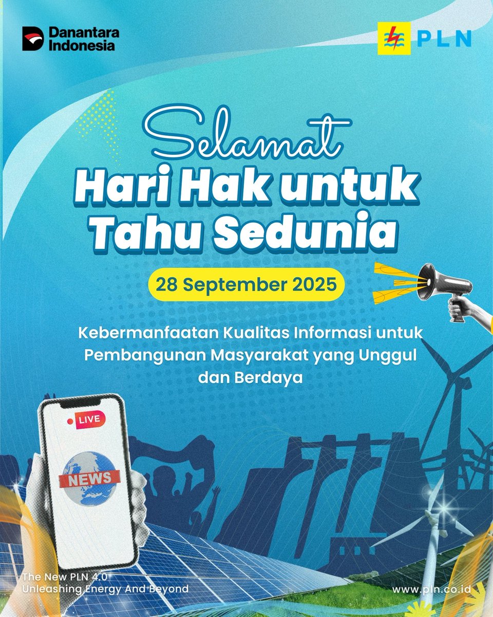 _pln_id's tweet photo. Keterbukaan adalah energi kami untuk terus melayani lebih baik. PLN berkomitmen menyediakan informasi akurat, mudah diakses, dan relevan: pemeliharaan, pemadaman terencana, hingga program kelistrikan terbaru. Karena setiap orang berhak tahu! https://t.co/Bv8oY7NJXg