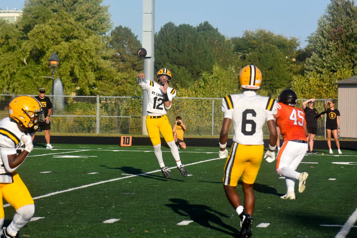 St Laurence 41 Leo 0 FINAL
Jimmy McDermott 20-yd TD run
Cory Les to Kameron McHugh TD pass
Les 17-yd TD run
Noah Taylor to Matthew Williams 76-yd TD pass
Taylor 3yd TD run
Sean Rice strip sack/fumble recovery/INT
StL defense 3 total interceptions
StL (4-1) vs Fenwick Week 6