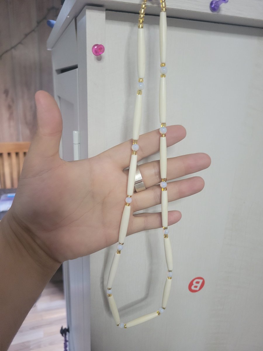Sea opal ans ox bone with gold accents