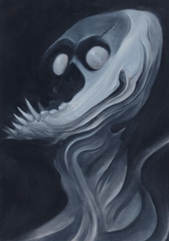"Into The Abyss VIII"
Oil on gessoed paper  9.7" x 13.7" / 24.6 x 33 cm.