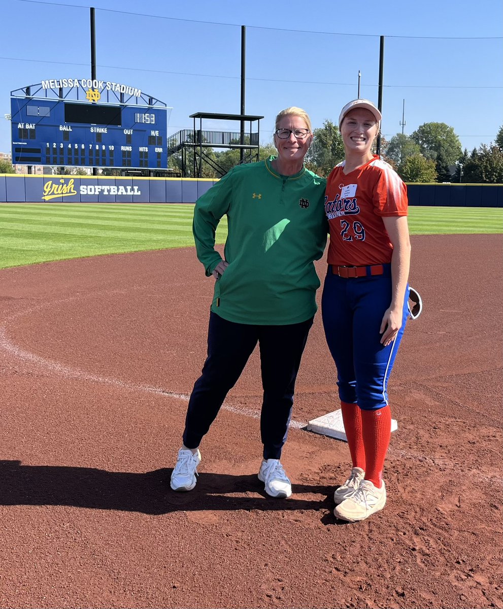 KKetelhut29's tweet image. Thankful for the opportunity to attend Notre Dame’s Elite Prospect camp today with my teammate @JordynHaze2028 ! I appreciate all that Coach Ganeff and her staff taught me! Go Irish! ☘️ @NDsoftball @DivineChildAthl @GatorsKetelhut @divinechildsb @ExtraInningSB @cmu34