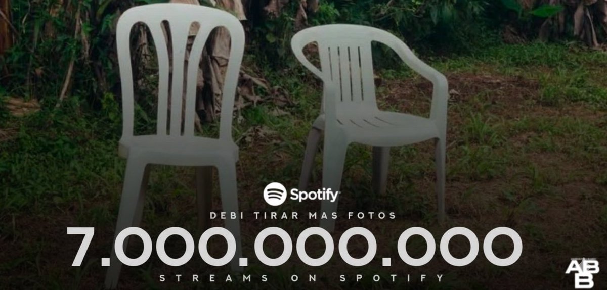 AccessBadBunny's tweet photo. Bad Bunny’s “DeBÍ TiRAR MÁS FOToS” has now surpassed 7 BILLION streams on Spotify. 📸 https://t.co/yZhDmzVqye
