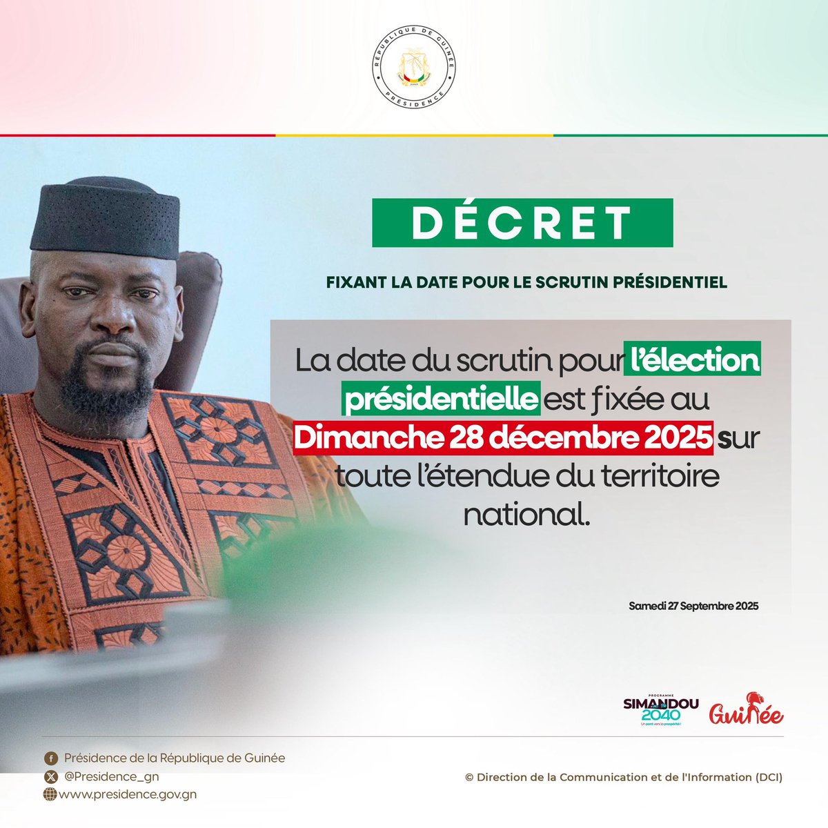 🔴 | 𝐃𝐄́𝐂𝐑𝐄𝐓 🇬🇳