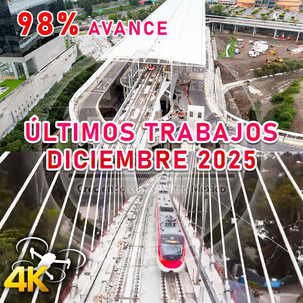 Ver video: youtu.be/6VEVwm0Cod4
🔥¡Entérate!🔥
⭐Así se ve el 98% de avance del Tren El Insurgente, Santa Fe-Observatorio.