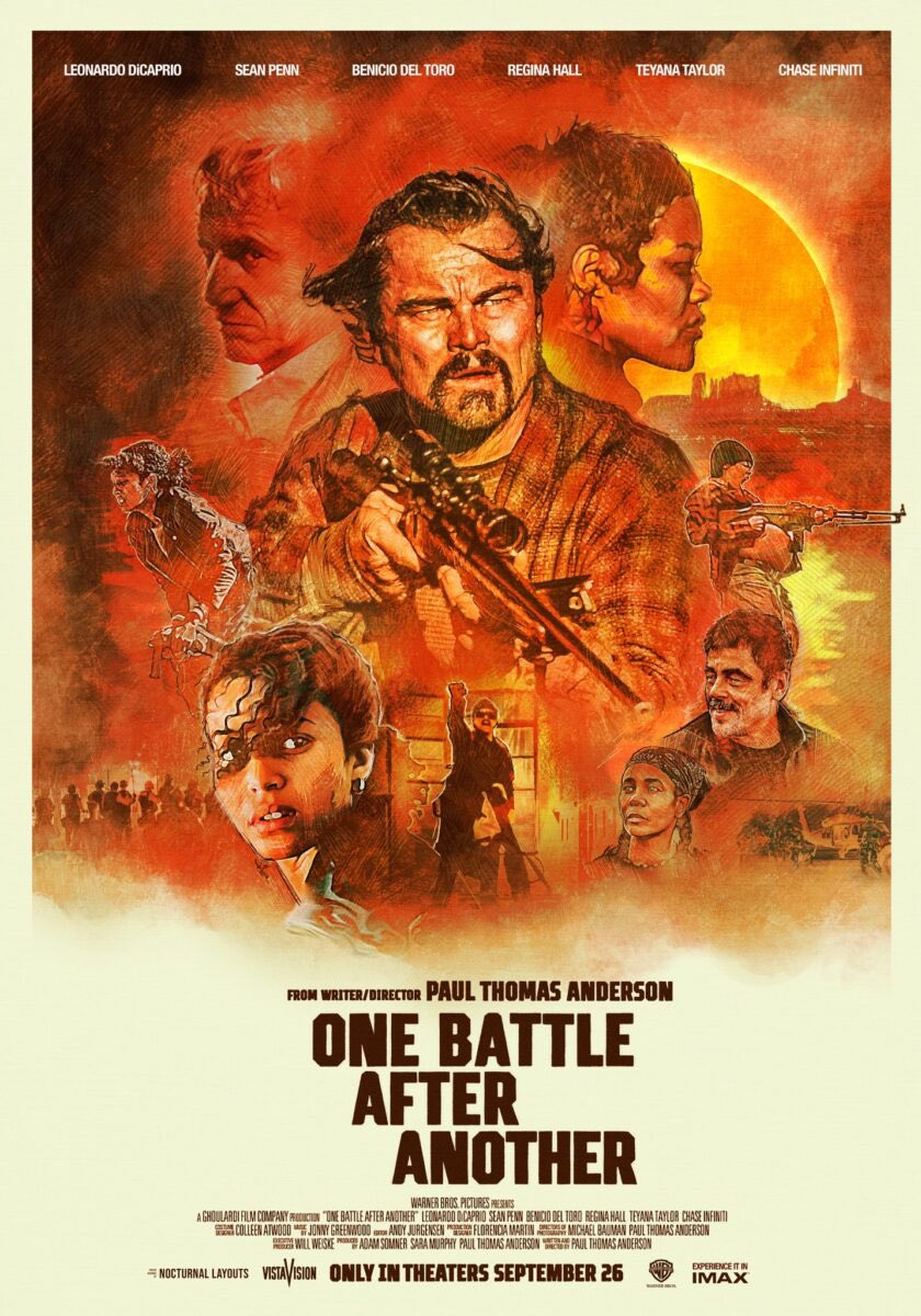 ONE BATTLE AFTER ANOTHER absolutely fuckin rips. jam packed IMAX screening at noon on a Saturday. a thing of beauty. go see this movie!