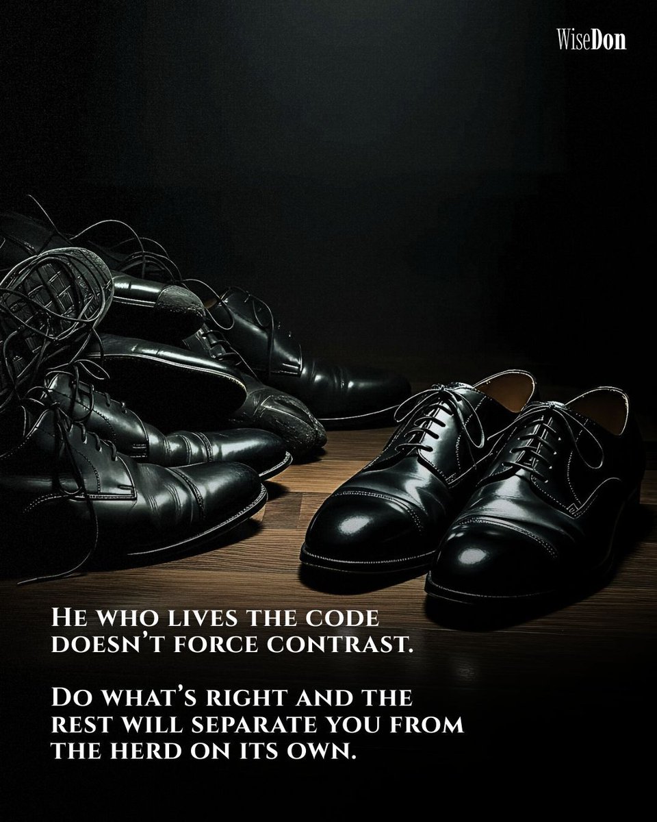 wisedon_'s tweet photo. 🌹 The man who lives the Code proves nothing.

🔐 The untold Mafia Codes are on our channel — link in bio.

-

#WiseDon | #SilentPower | #Mindset | #Mentality | #MafiaBoss | #SelfImprovement https://t.co/5B6uv0I2Vc