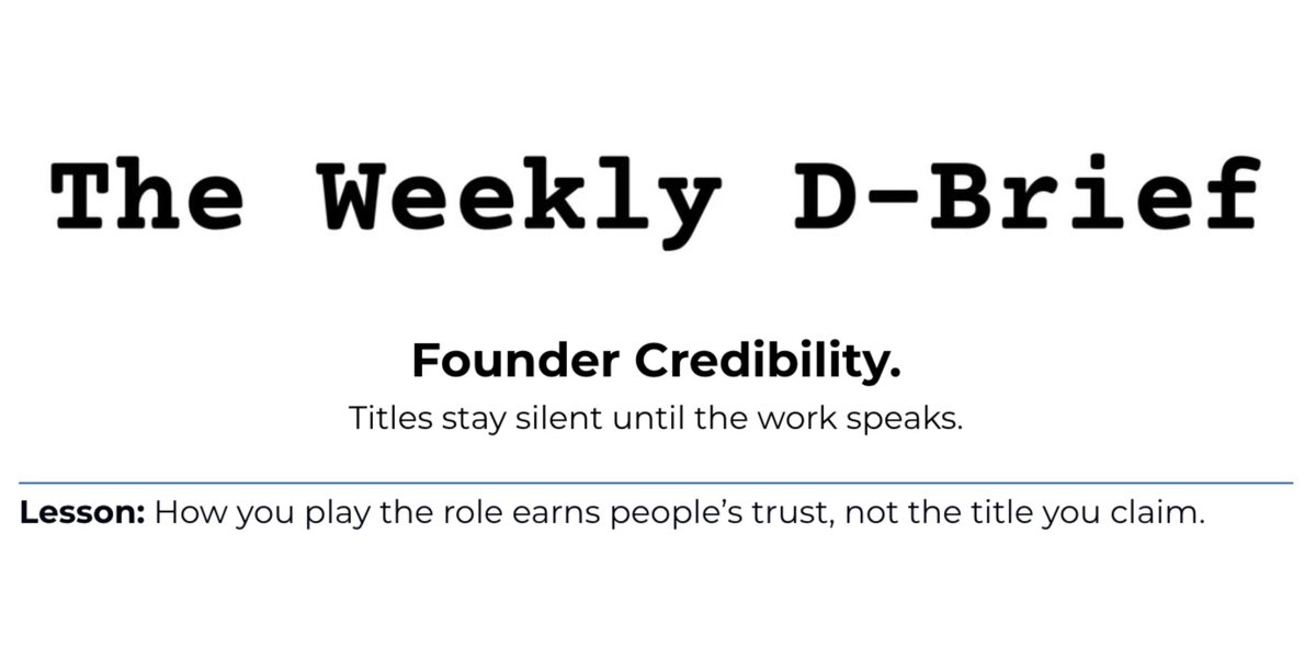 iamdevrajpatel's tweet image. A title can get attention, but the work speaks louder.
People believed in me long before I created Jivati.
That credibility didn’t transfer with the founder role.
Staying grounded in my habits earned trust, and trust is what people bet on.
Read now on The Weekly D-Brief:…