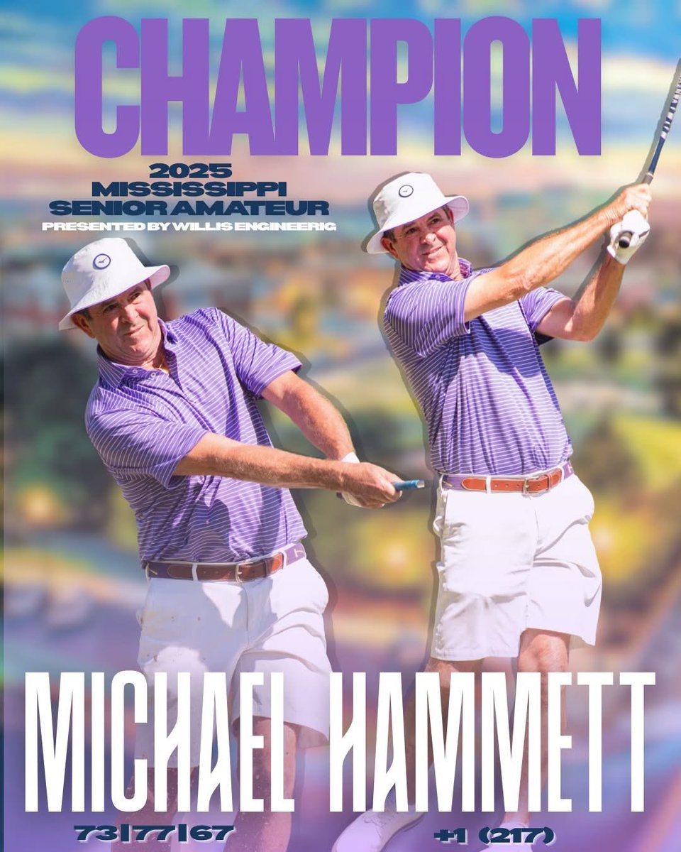 The Doctor is in! Hattiesburg's Michael Hammett closes out an incredible final round 67 to claim another Mississippi Senior Amateur!

Thank you to Willis Engineering for being our presenting sponsor and to Tupelo Country Club for a fantastic week!