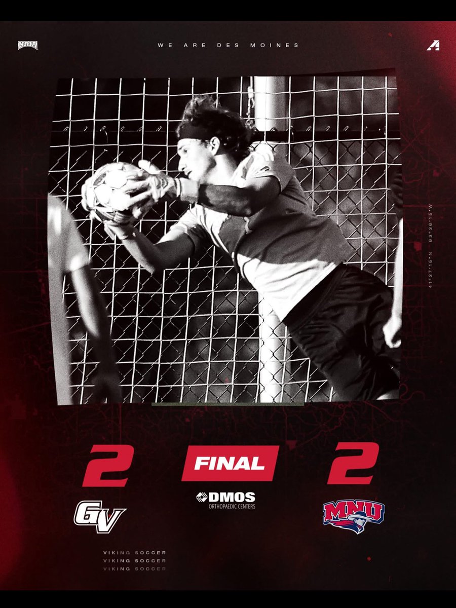 What a battle!! After being down 2-0, your Vikings fought back and tied 2-2 against #2 MidAmerica Nazarene, keeping the undefeated run alive!!! 💪⚽️🔥