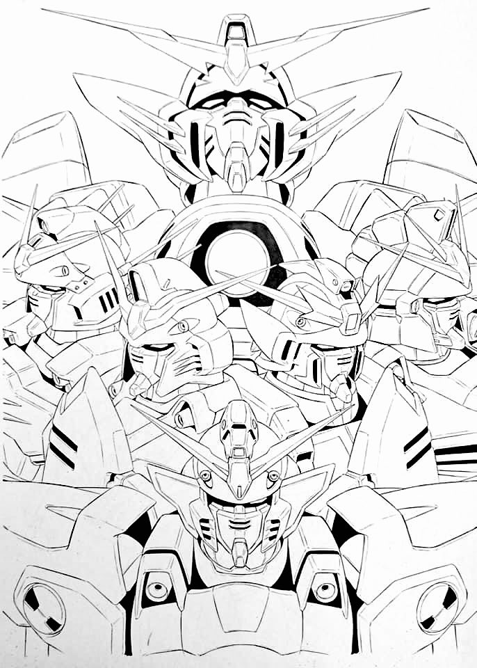 手元にはコピーしかないのでそれの写メ(再ポスト)。MOOK用だったかな。その後カードにも転用されました。今だったら別々に描いてレイヤー合成をするから、まだ気楽に清書出来ると思います。