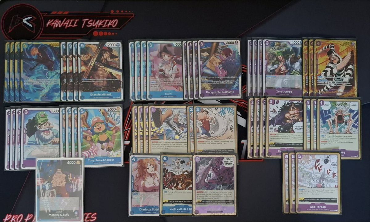 27/9 Brisbane Regionals 2nd Place
Highest placing in 3 years..
Played UP Luffy

Swiss (8-1)
P Kata⭕️
RB Marco⭕️
B Teach⭕️
Mirror⭕️
Y Kid⭕️
GP Doffy⭕️
GP Lim⭕️
B Teach❌
R Shanks⭕️

Top Cut
R Shanks⭕️2-0
G Bonney⭕️2-0
Mirror⭕️2-1
Mirror❌0-2

vs no gp gzoro rayleigh🤡
