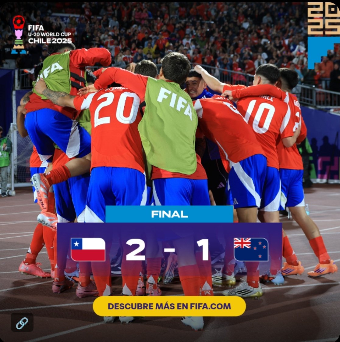 ¡DEBUT GANADOR! ✅

Fue triunfo de la Roja Sub-20 en su debut en el Mundial sobre Nueva Zelanda 🇳🇿, con los goles de Millan y de Garguez sobre el final, tres puntos muy importantes, pero se debe mejorar mucho

#VamosChile #MundialSub20 #FIFAU20WC
