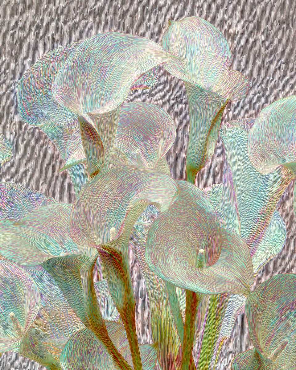 a1111ac011d0's tweet image. NEW NATURE / Calla Lilies
(code & AI series)