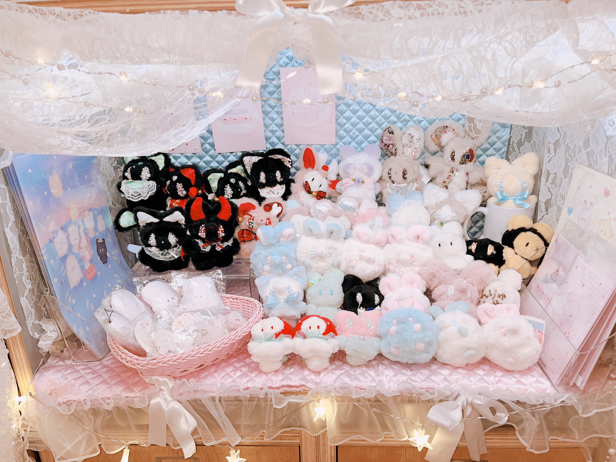 うさぎプラネット 聖・お蚕様 ミルキーブルー ぬいぐるみ マスコット