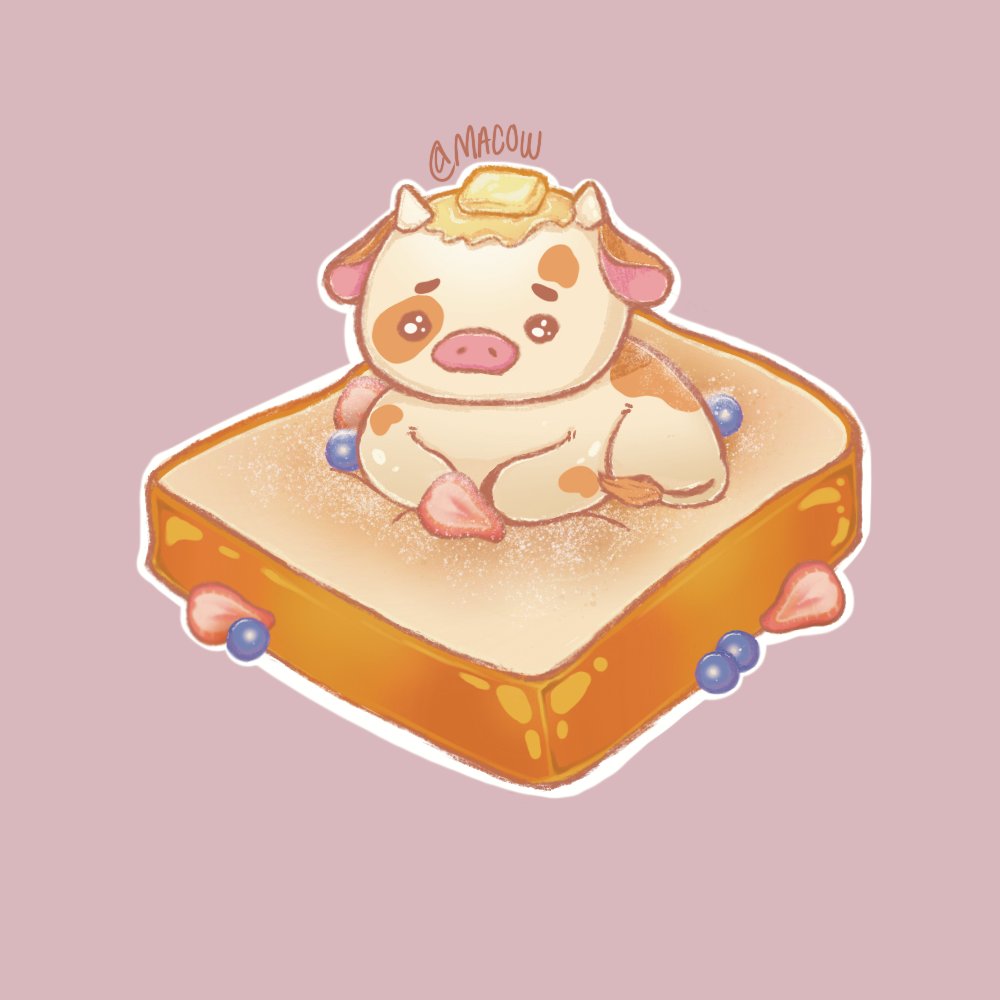 MsMacow's tweet photo. Cow French Toast 🐄

#bread #animal #food #cow #toast #cute #drawing #doodle #art https://t.co/3XF9KVXjSU