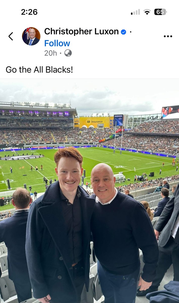 MrsMacNZ's tweet image. Ahhhh I see why lazy grifting ⁦@chrisluxonmp⁩ was too busy to attend the United Nations General Assembly. He had a rugby game to go to. NZ’s highest paid beneficiary.