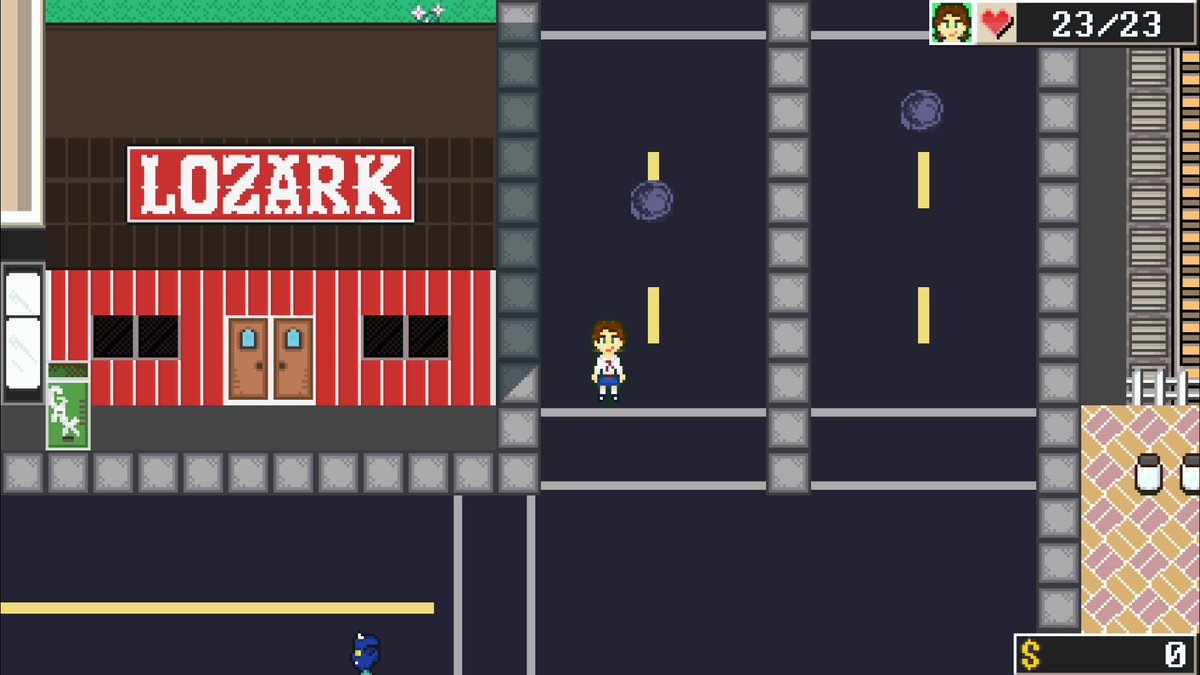 lunabillygame's tweet image. The popular general store chain Lozark. With many locations through out Cratoria. Selling drinks, snacks, souvenir t-shirts, caps,  gifts, mouccasins #pixelart #rm2k3 #gamedev #indiedev #store #items #rpgmaker