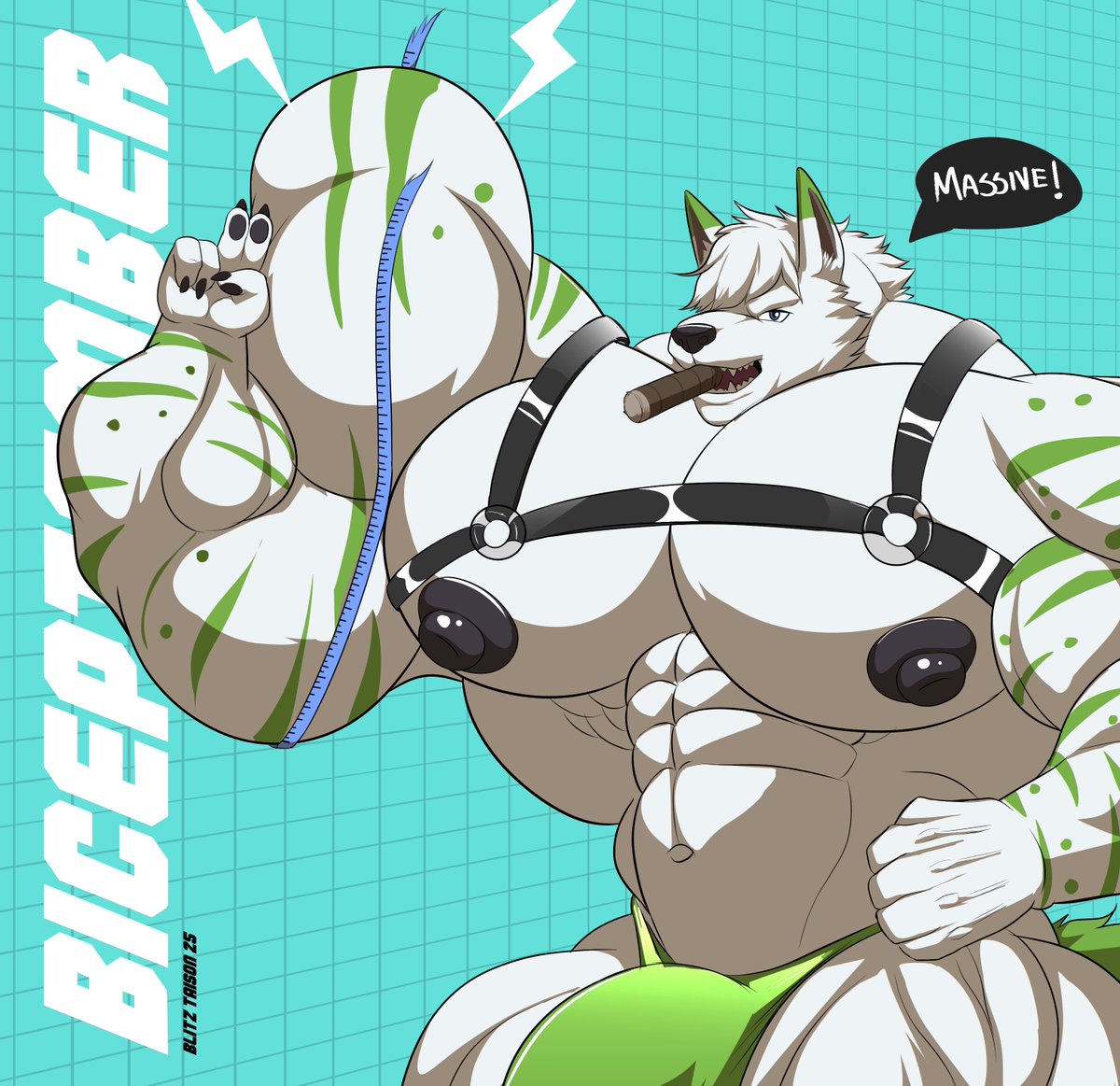 Biceptember YCH for <a href="/Blitzkriegotter/">Pup Kai / Blitzkrieg Ott</a>