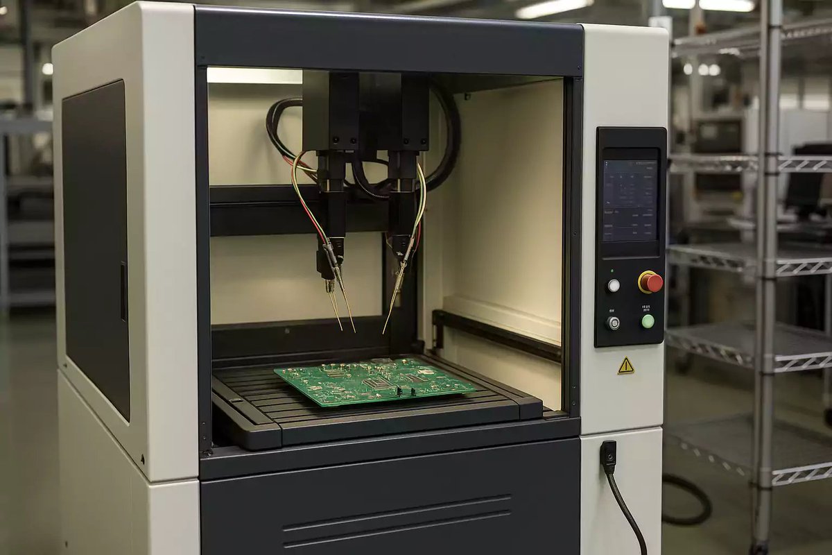 PCBFastTurn's tweet image. Flying probes fly to your test points. No fixtures needed.
 → fastturnpcbs.com/blog/flying-pr…

Great for low-volume boards, flexible designs, rapid changes. But slow vs ICT, and limited for BGA interior nets.
#PCB #FlyingProbe #Testing #Electronics