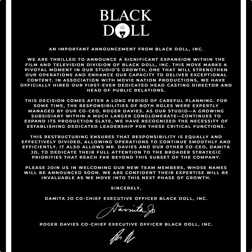 BlackDollWorld's tweet photo. An important announcement from Black Doll, Inc. https://t.co/sxgfCsSlOI