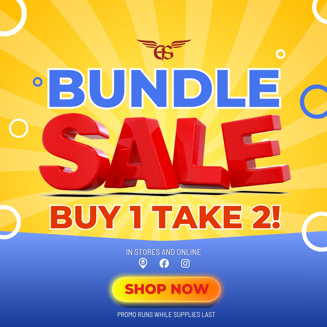 🛒 Super Saver Alert!
Triple the treat for the price of one! BUY 1 TAKE 2 – only until supplies run out!
🎁 Starting today: More savings, more bundles, more reasons to shop!

SHOP NOW IN STORES AND ONLINE 🛒
#EFSApparel #Buy1Take2