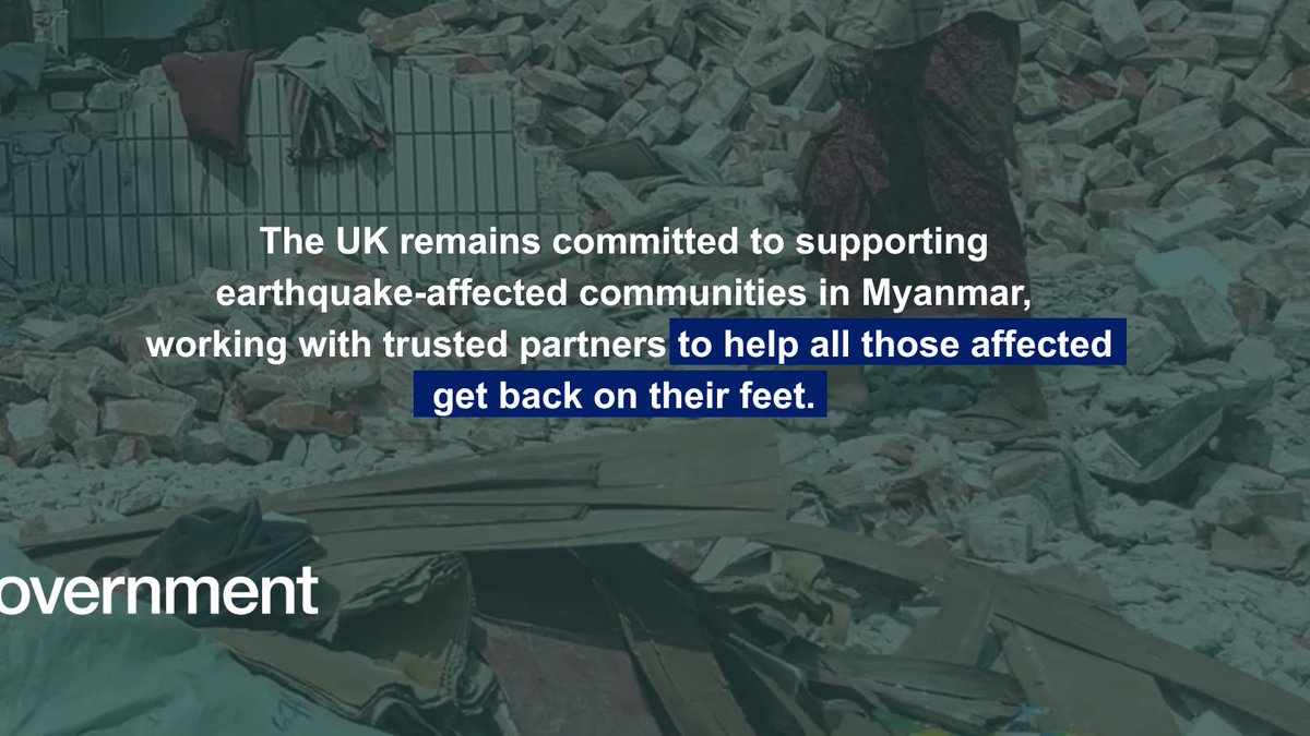 Today marks six months since the devastating earthquake in #Myanmar.

🇬🇧 support has reached over 1 million people, enabling affected communities to rebuild their homes and restart their means of making a living.