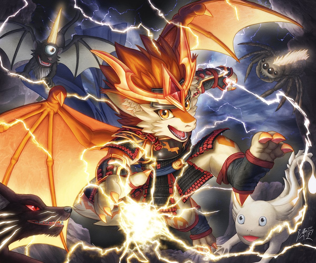 ミカヅチは雷竜なので、旅先で出会う雷獣を子分にして妖怪軍団作ったら面白いかも
As my Mikazuchi is a thunder dragon, it might be fun if he made the thunder yokai he meets on his travels his minions and formed a yokai army.
#ドラゴン #竜 #ケモノ #dragon #furry #anthro #samurai