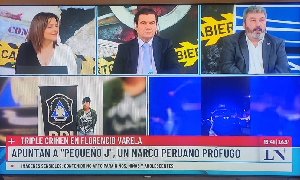 Hoy estuve invitado en LN+ en el programa de Gustavo Carabajal. Comparti mesa con excelentes profesionales. El Comisario General Baratta, el Dr Fernando Cardini, mí amigo el Dr Mario Montoya Medrano, y otros. Un verdadero lujo. Un debate interesante. Gracias a productores de LN+